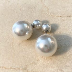 Double ended faux pearl earrings